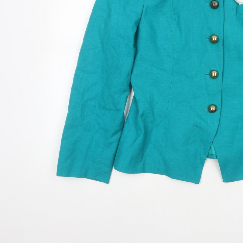Worthington Women Blue Size 12 Tailored Lined Four Button Blazer Jacket