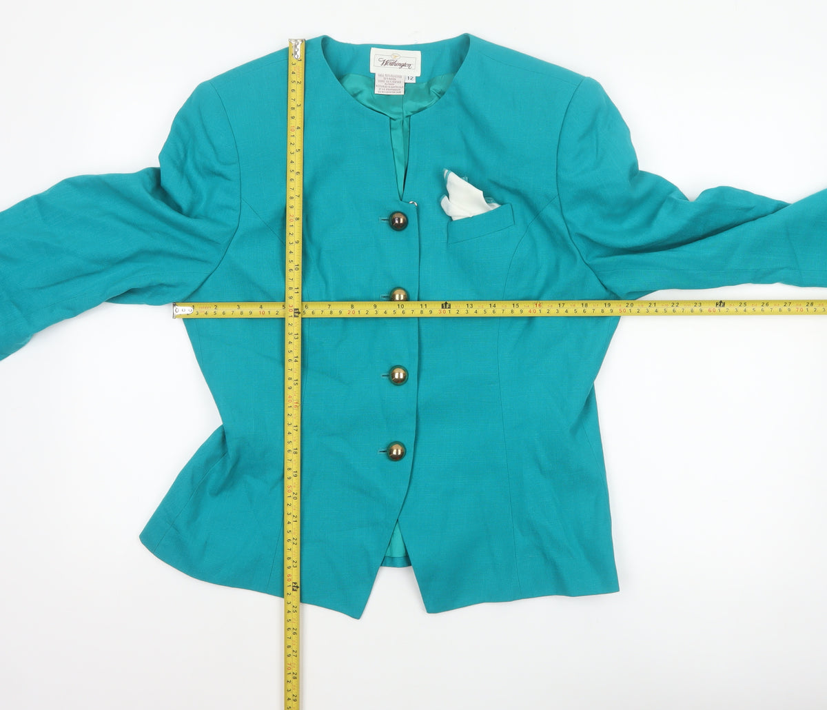 Worthington Women Blue Size 12 Tailored Lined Four Button Blazer Jacket