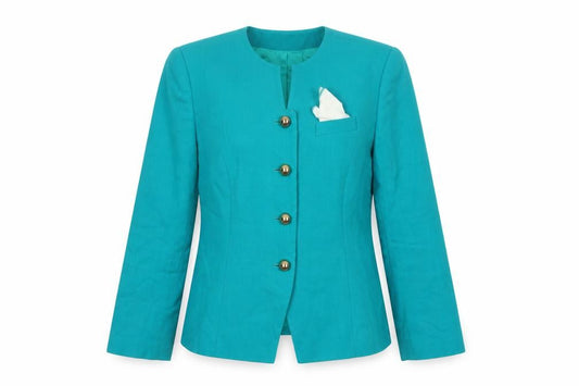 Worthington Women Blue Size 12 Tailored Lined Four Button Blazer Jacket