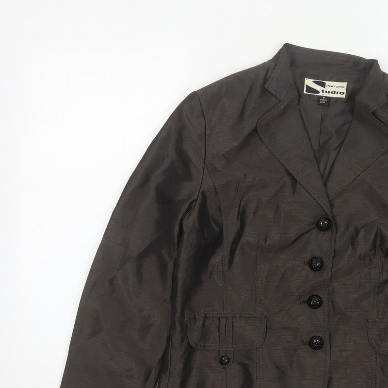 Sharagano Studio Women’s Brown Size 8 Tailored Lined Blazer