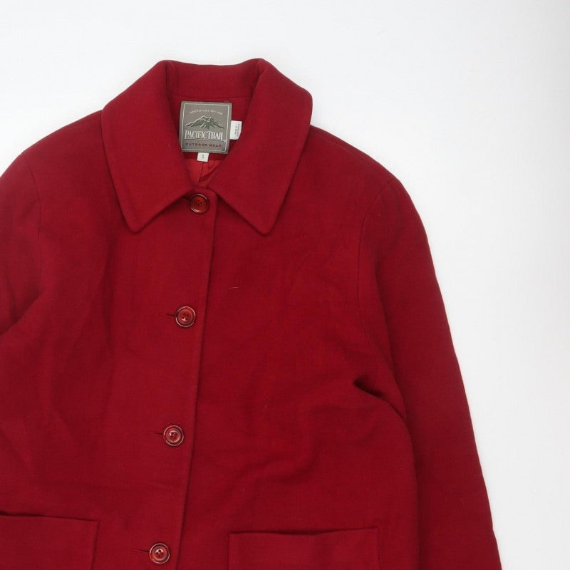 Pacific Trail Women’s Red Small Wool Blend Pea Coat Mid-Length