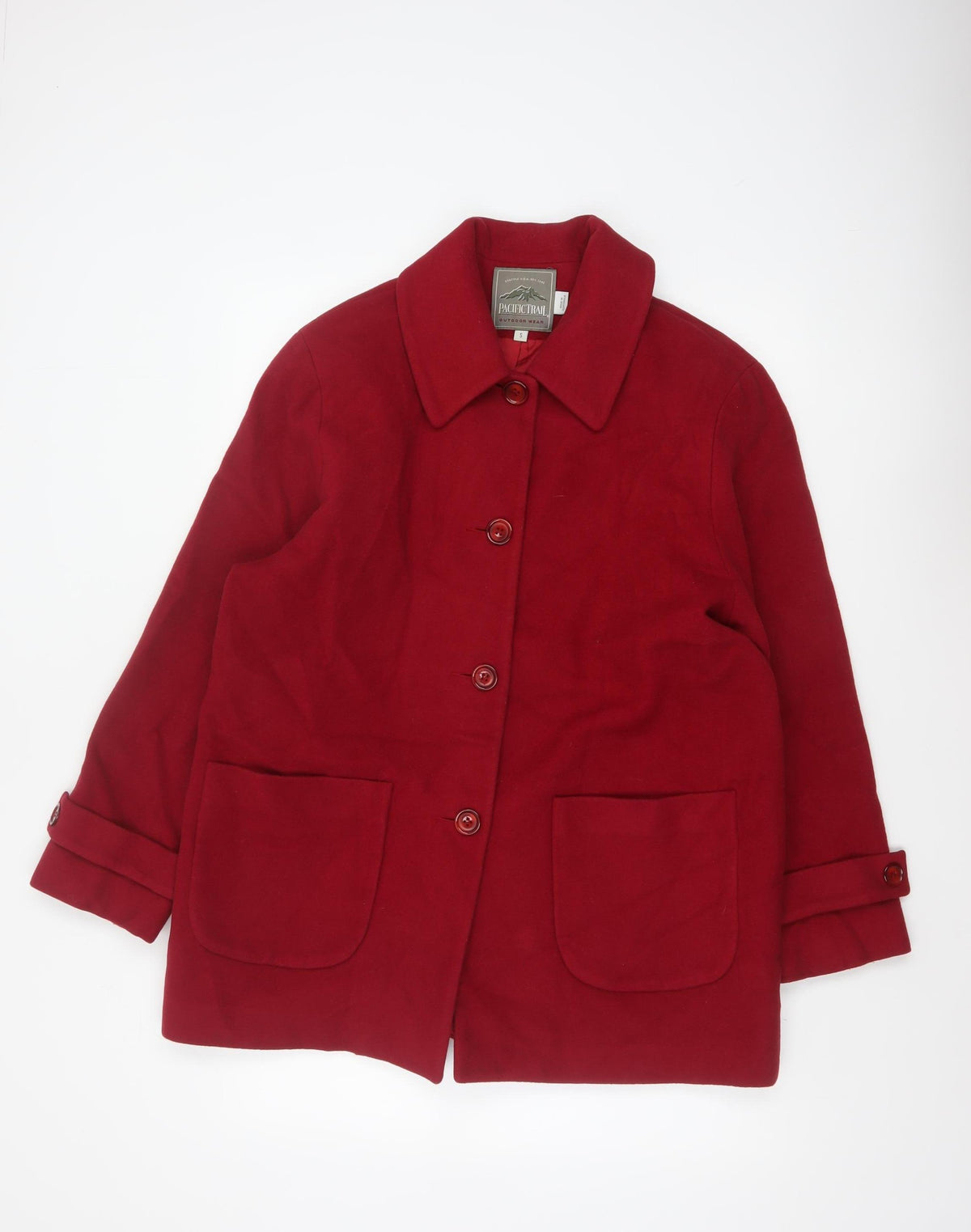Pacific Trail Women’s Red Small Wool Blend Pea Coat Mid-Length
