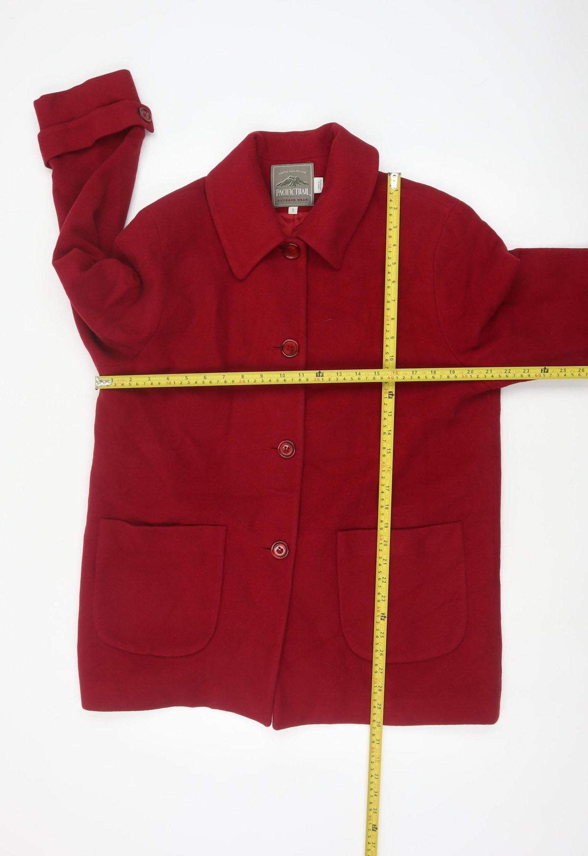 Pacific Trail Women’s Red Small Wool Blend Pea Coat Mid-Length