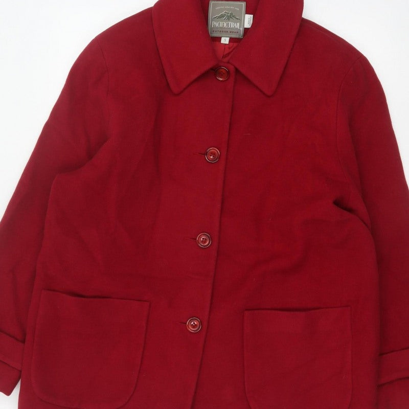 Pacific Trail Women’s Red Small Wool Blend Pea Coat Mid-Length