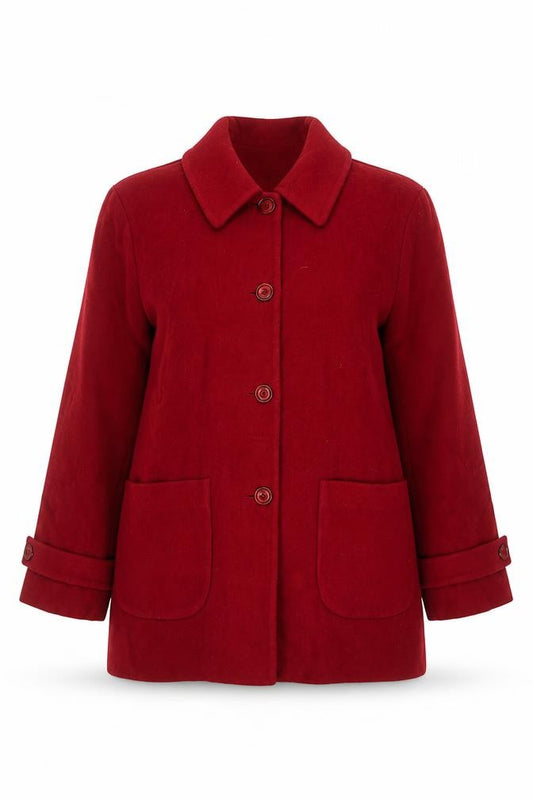 Pacific Trail Women’s Red Small Wool Blend Pea Coat Mid-Length