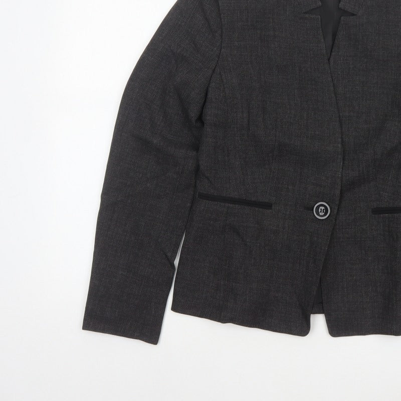 Evan-Picone Women’s Grey UK 8 Tailored One Button Blazer Jacket