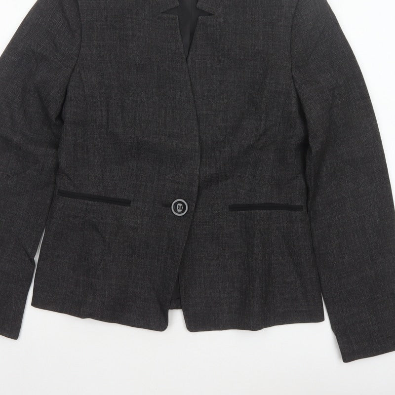 Evan-Picone Women’s Grey UK 8 Tailored One Button Blazer Jacket