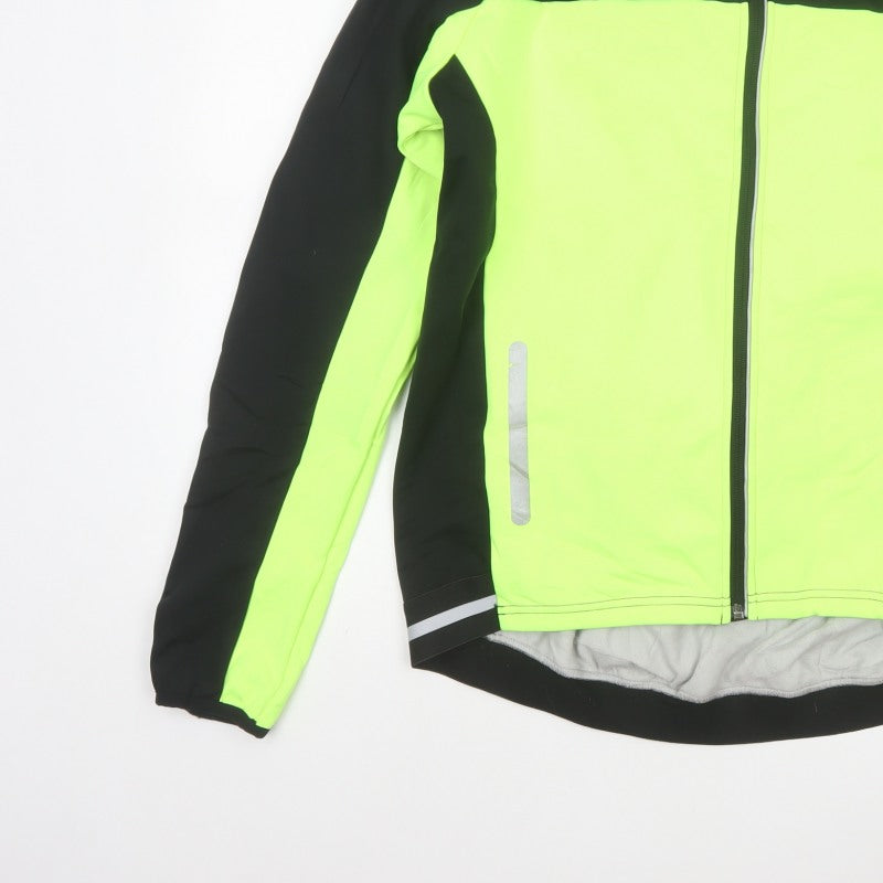 Crane Men’s Black Hi Vis Green L Cycling Softshell Reflective Jacket