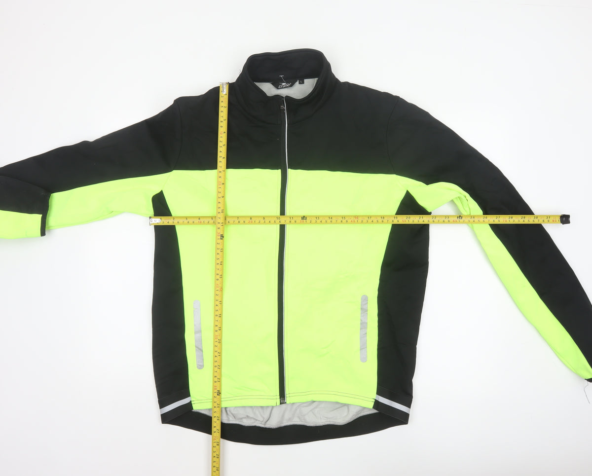 Crane Men’s Black Hi Vis Green L Cycling Softshell Reflective Jacket