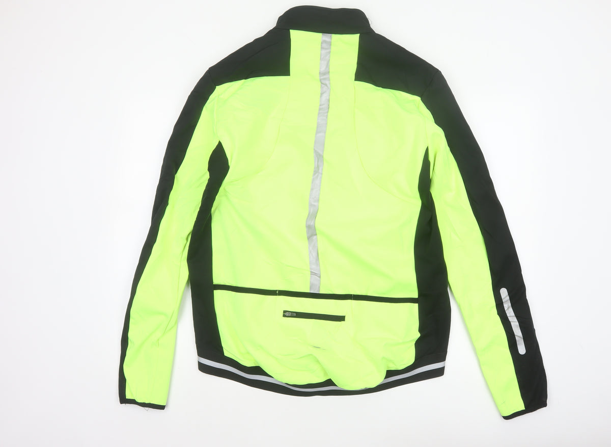 Crane Men’s Black Hi Vis Green L Cycling Softshell Reflective Jacket
