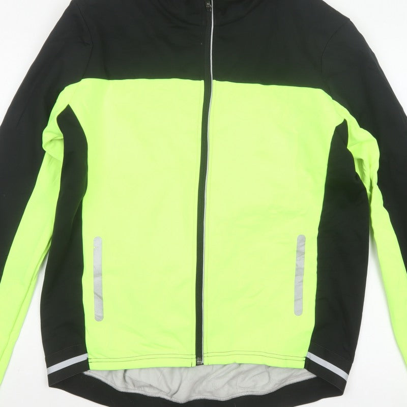 Crane Men’s Black Hi Vis Green L Cycling Softshell Reflective Jacket