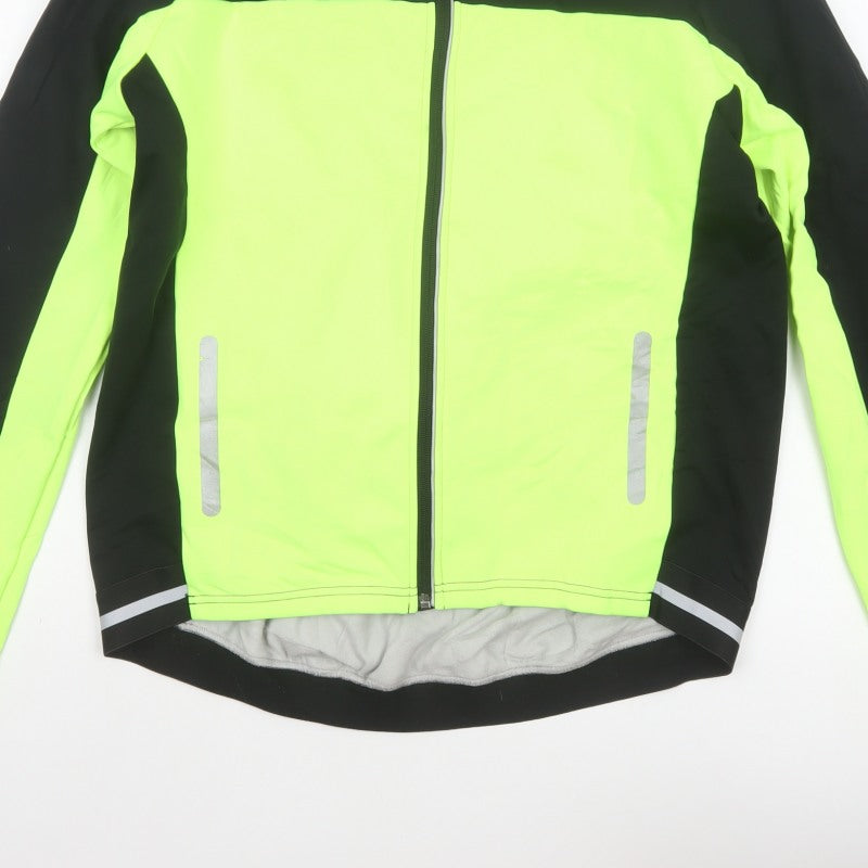 Crane Men’s Black Hi Vis Green L Cycling Softshell Reflective Jacket