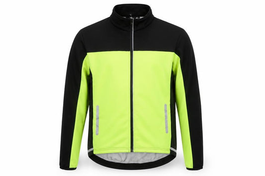 Crane Men’s Black Hi Vis Green L Cycling Softshell Reflective Jacket