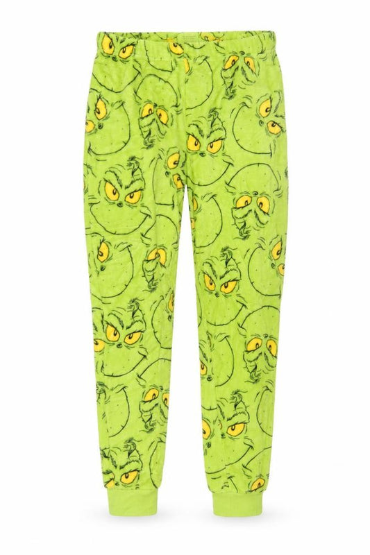 The Grinch Mens Green M Fleece Christmas Graphic Pyjama Pants