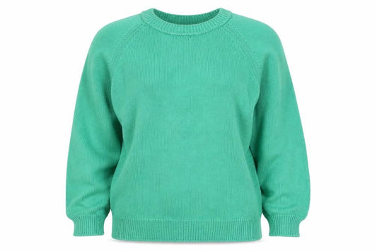 Marks and Spencer Women Green UK 10 Cotton Raglan Crew Neck Jumper