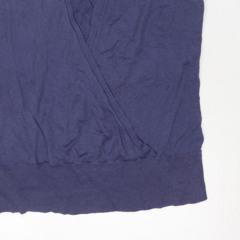 Gap Women’s Blue XL Linen Cotton V-Neck Knit Tank Top Basic