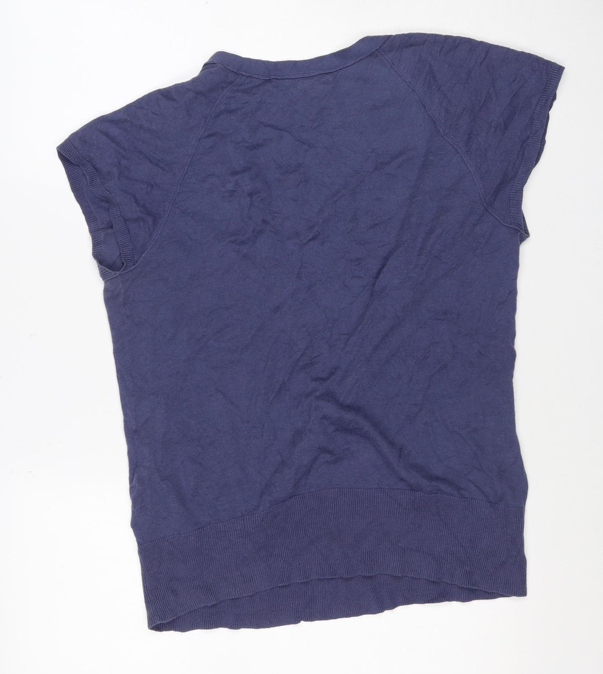Gap Women’s Blue XL Linen Cotton V-Neck Knit Tank Top Basic
