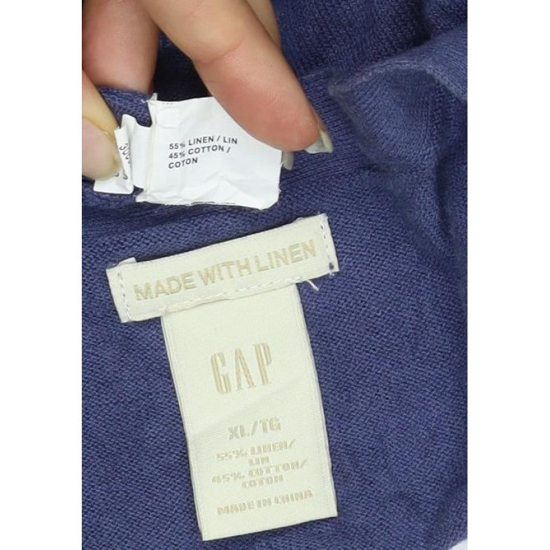 Gap Women’s Blue XL Linen Cotton V-Neck Knit Tank Top Basic
