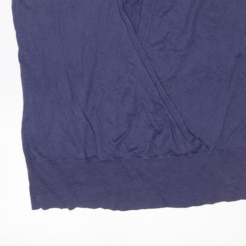 Gap Women’s Blue XL Linen Cotton V-Neck Knit Tank Top Basic
