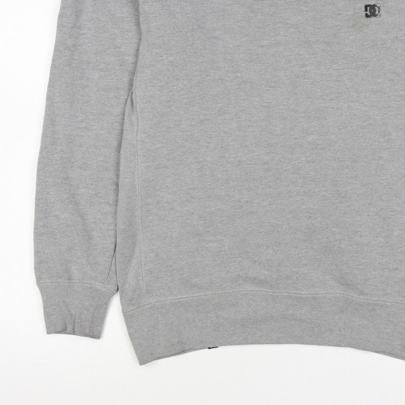 DC Shoes Men’s Grey Logo Crew Neck Fleece Pullover Jumper Size M