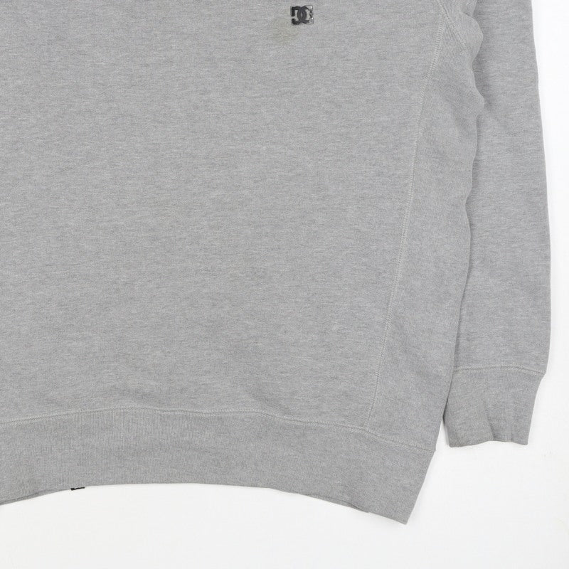 DC Shoes Men’s Grey Logo Crew Neck Fleece Pullover Jumper Size M