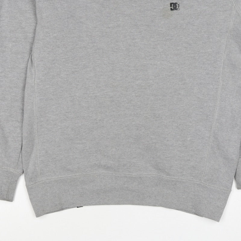 DC Shoes Men’s Grey Logo Crew Neck Fleece Pullover Jumper Size M