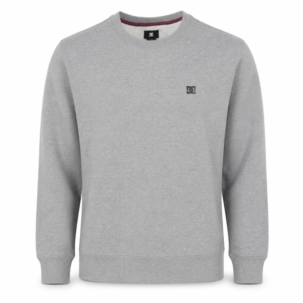 DC Shoes Men’s Grey Logo Crew Neck Fleece Pullover Jumper Size M