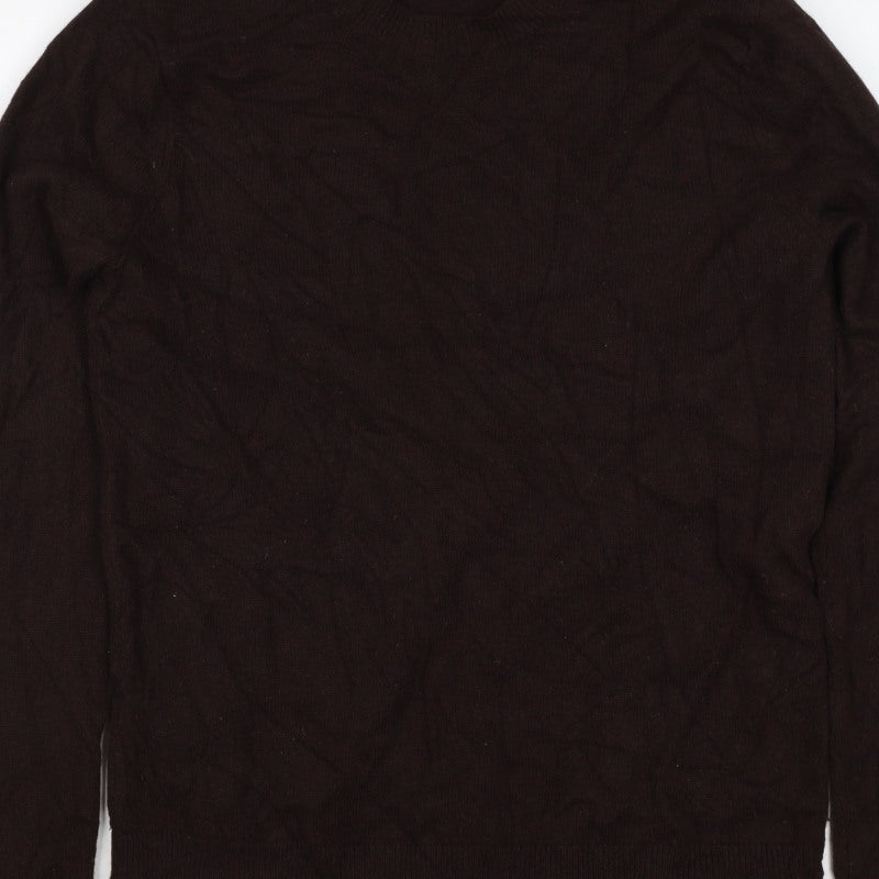 Superdry Men’s Brown M Crew Neck Knit Pullover Jumper Logo