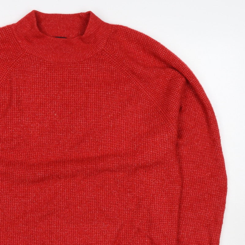 GAP Women’s Red M Mock Neck Raglan Knit Pullover Jumper