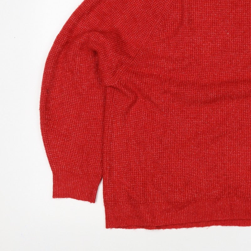 GAP Women’s Red M Mock Neck Raglan Knit Pullover Jumper