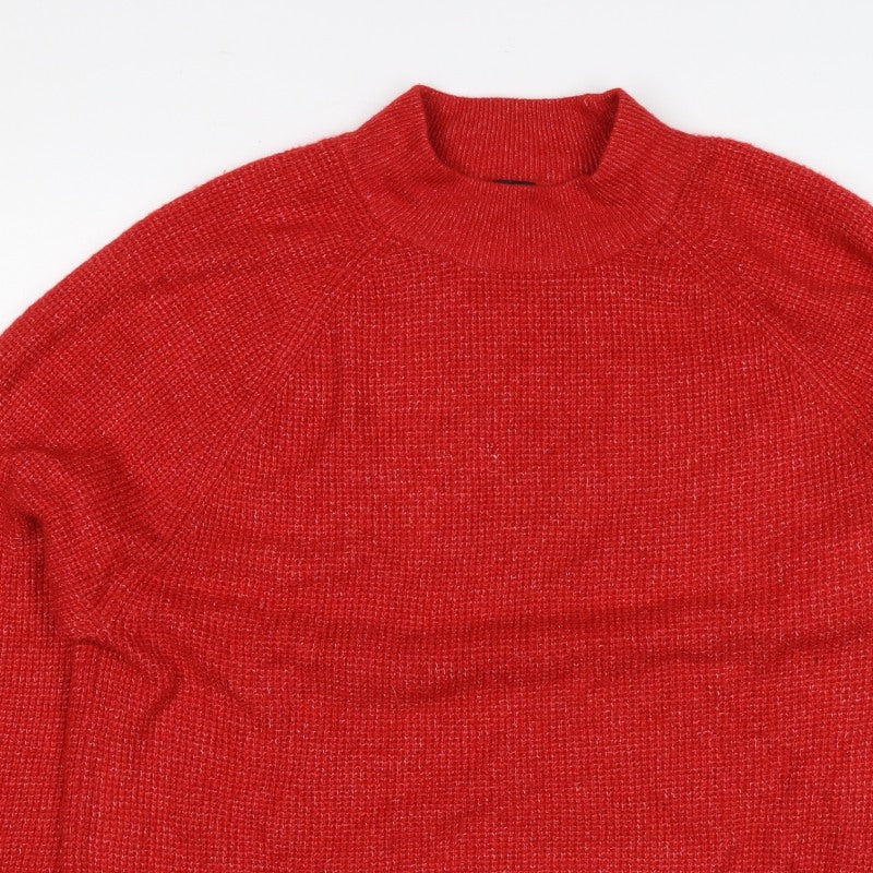 GAP Women’s Red M Mock Neck Raglan Knit Pullover Jumper