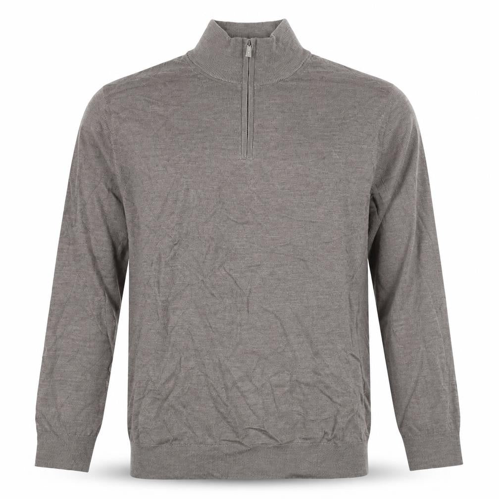 Autograph Men’s Grey XL Merino Wool 1/4 Zip High Neck Jumper