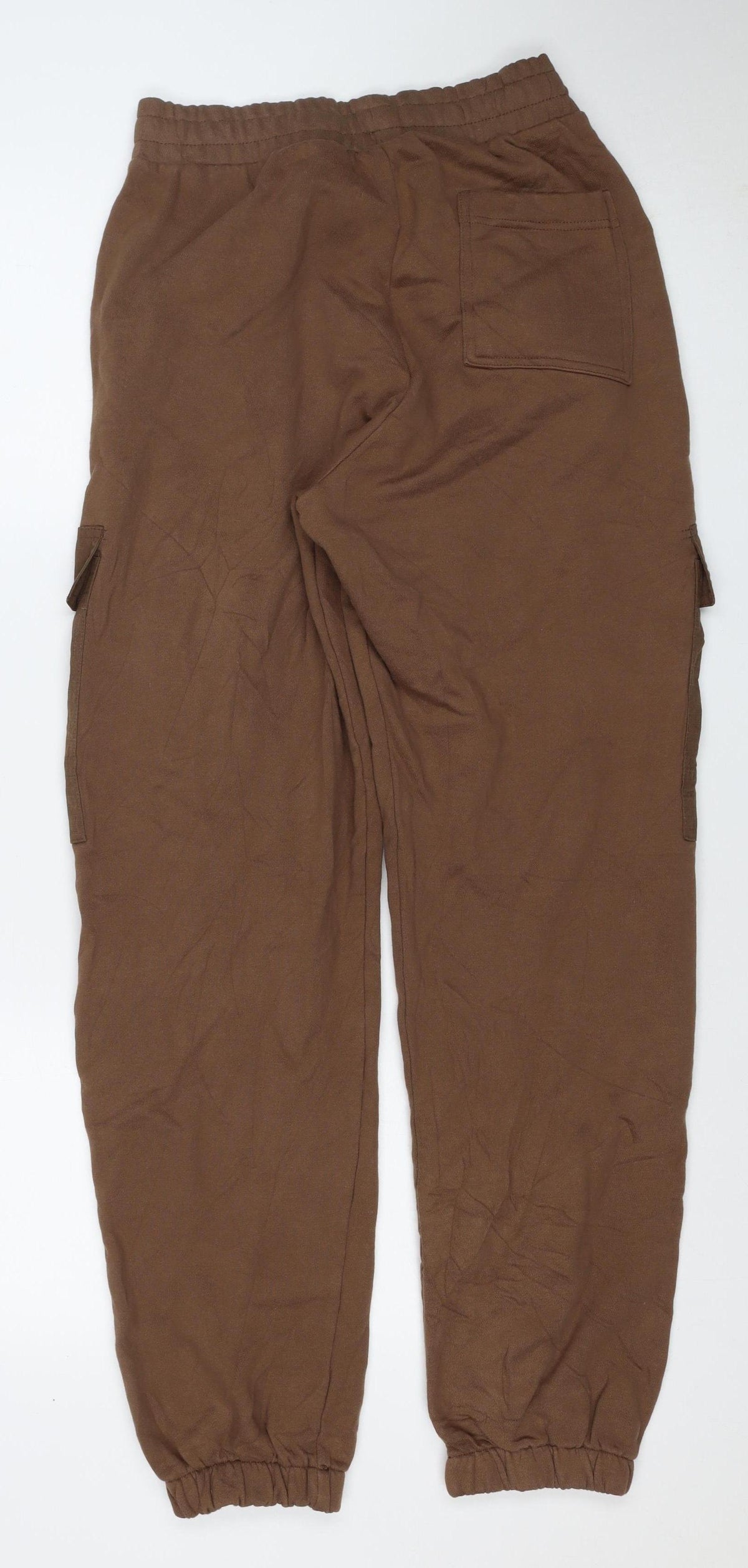 Zara Men Brown S Cargo Jogger Sweatpants Elastic Waist Pockets