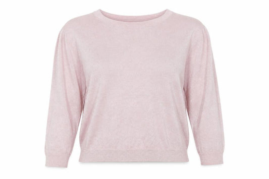 Marks and Spencer Women Pink L Glitter Crew Neck Knit Jumper
