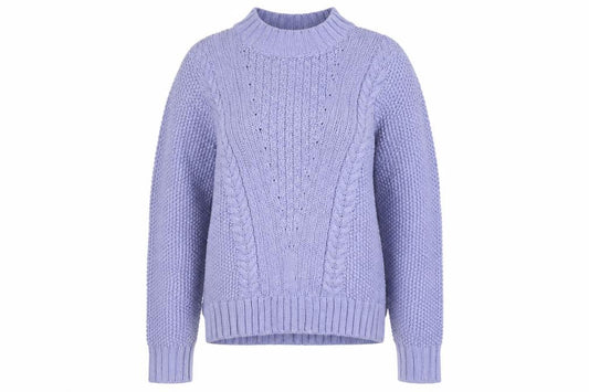 Autograph Women Purple UK 12 Cable Knit Mock Neck Chunky Jumper