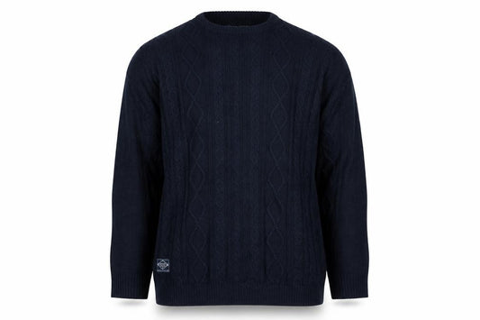 Regatta Men’s Blue 2XL Cable-Knit Crew Neck Pullover Jumper