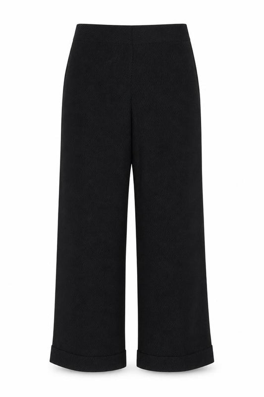Quinn & Donnelly Women Black UK 12 Wide-Leg Dress Trousers Pinstripe