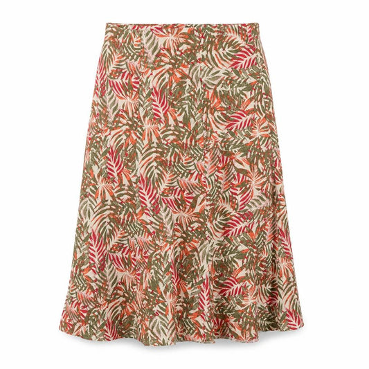 Isle Collection Women’s Size 12 Multicoloured Tropical A-Line Midi Skirt