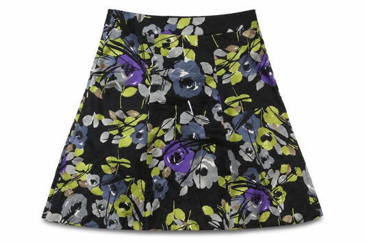Monsoon Women’s Multicoloured Floral Silk A-Line Knee Skirt UK 12