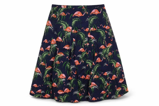 Hobbs Women’s Blue UK 8 Flamingo Tropical A-Line Knee Length Skirt
