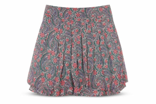 Monsoon Women Green Floral Paisley UK 14 A-Line Knee Length Skirt