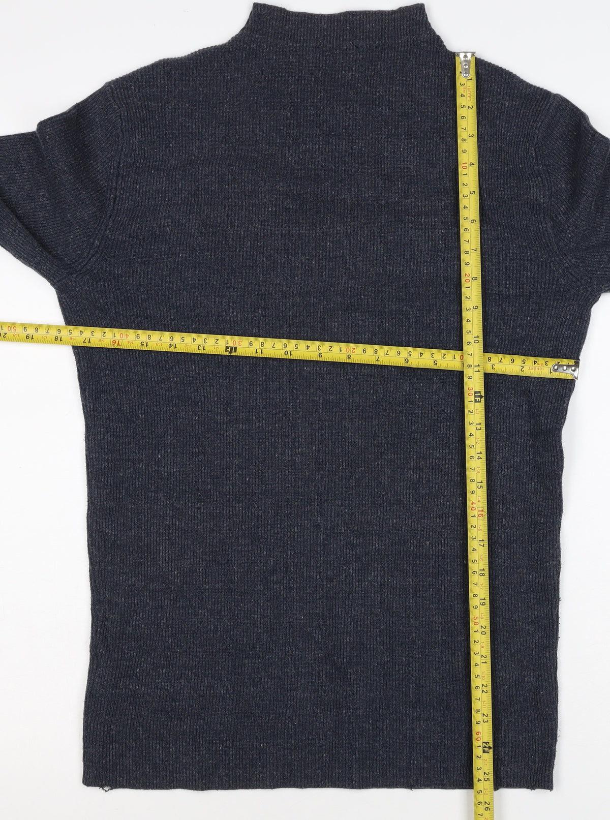 Selected Homme Unisex Grey S Wool High Neck Rib Knit Pullover Jumper