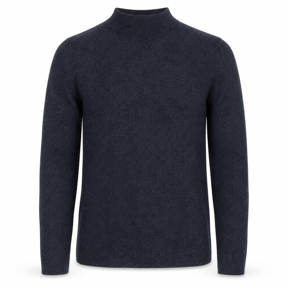 Selected Homme Unisex Grey S Wool High Neck Rib Knit Pullover Jumper
