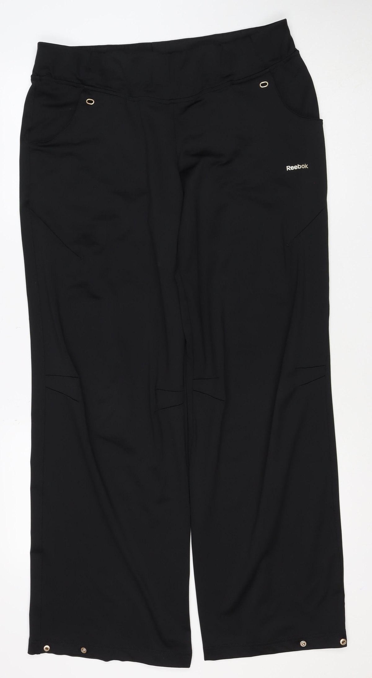 Reebok Women’s Black UK 16 Track Pants Drawstring Pockets
