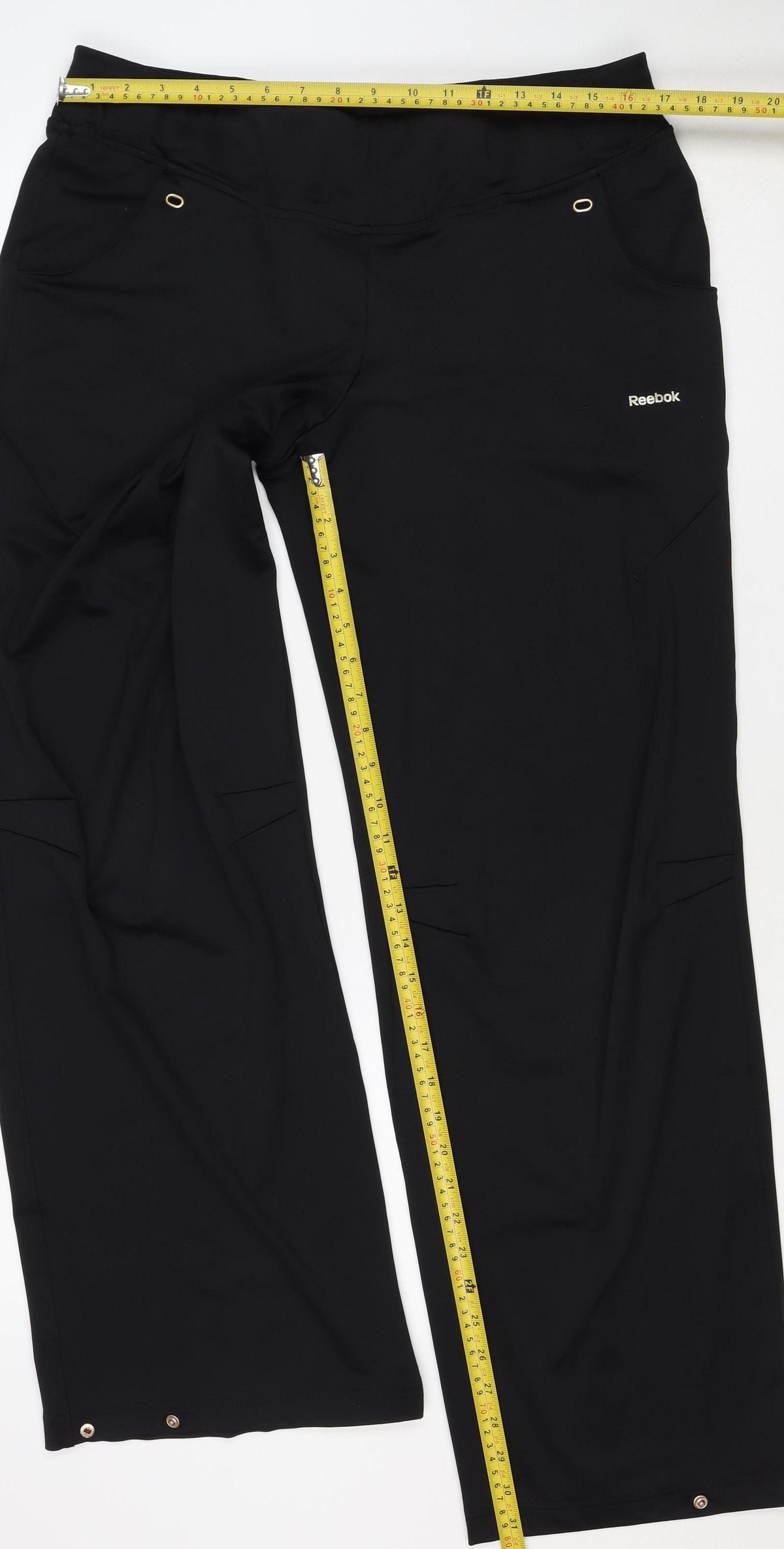 Reebok Women’s Black UK 16 Track Pants Drawstring Pockets