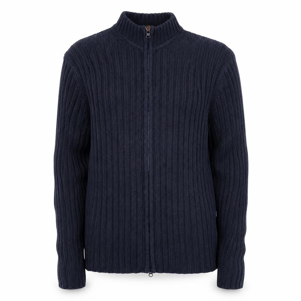 Gap Men Blue M Full Zip Cable Knit Cotton Blend Jumper Cardigan