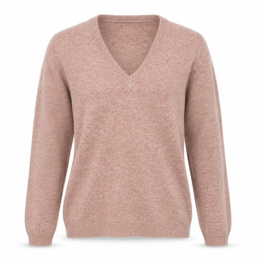 Uniqlo Women’s Pink L Alpaca Wool Blend V-Neck Knit Jumper