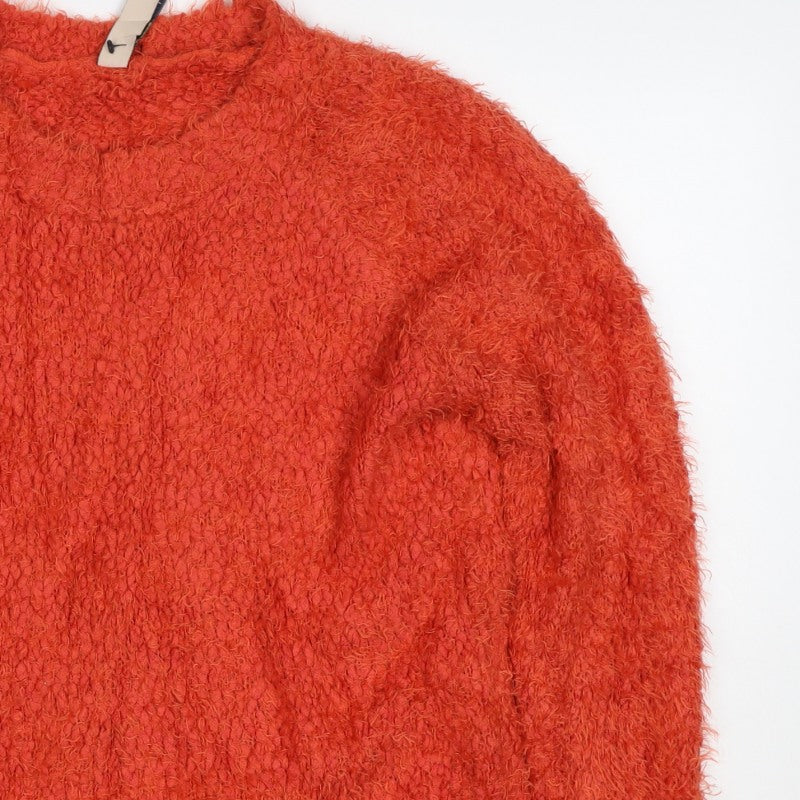 Pull&Bear Women’s Orange M Chunky Knit Crew Neck Jumper