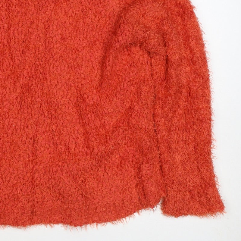 Pull&Bear Women’s Orange M Chunky Knit Crew Neck Jumper