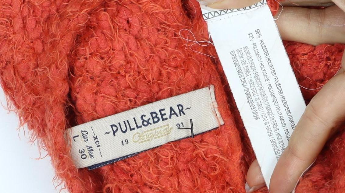 Pull&Bear Women’s Orange M Chunky Knit Crew Neck Jumper
